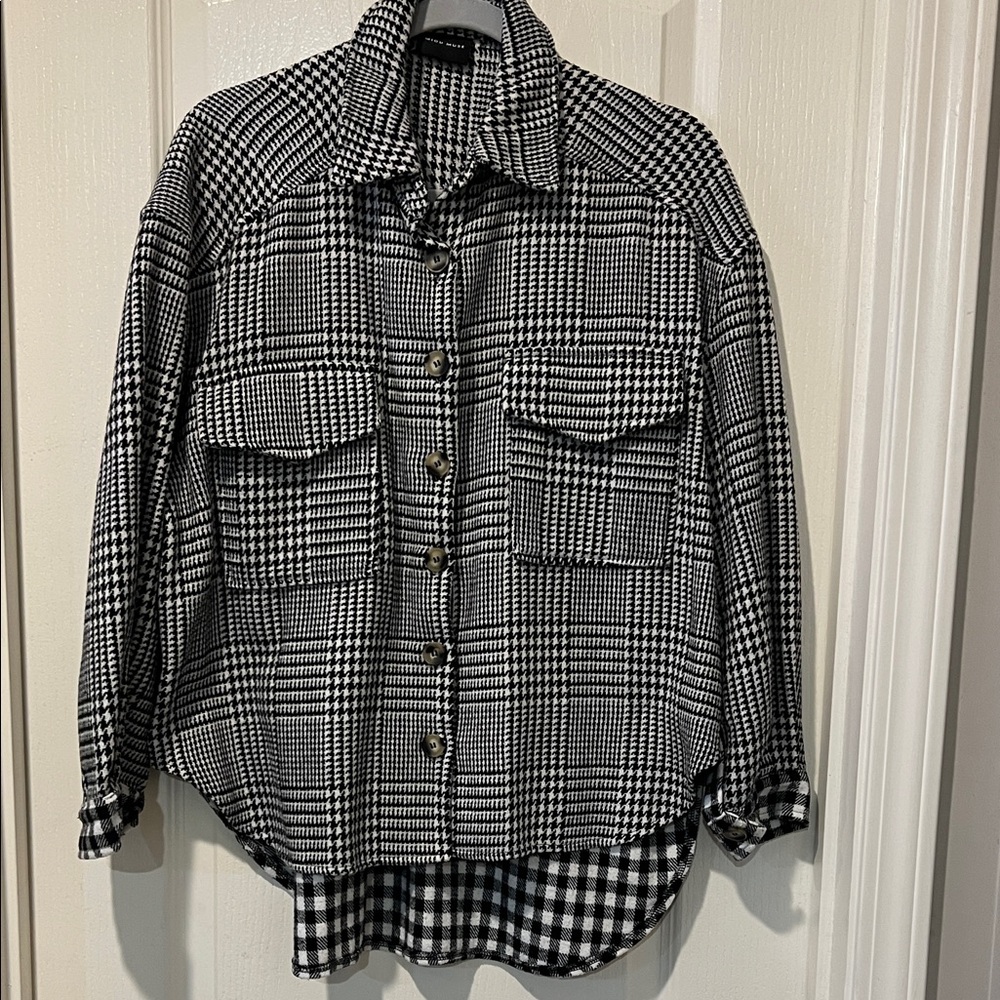 Stylish Black and White Utility Jacket